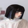 1/3 1/4 1/6 BJD Female Doll Wig Doll Hair Replace Short Hair for Movable Doll Action FigureJointed Doll DIY Toys (Black Blue)(1/3) view 3