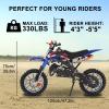 feneihe 50cc 2-Stroke Kids Dirt Bike, Dirt Bike for Kids 8-14, Gas Power Pocket Rocket Bike with 10" Wheel & Front Rear Disc Brakes, Off Road Mini Motorcycle Max Speed 40KM/H Blue view 2