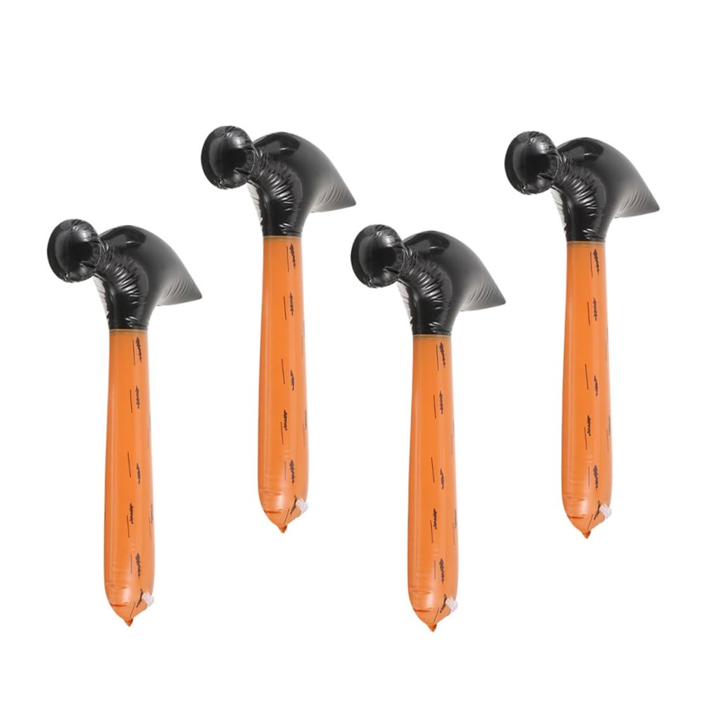 YARNOW 4Pcs Inflatable Hammer PVC Pool Party Props for Eye Catching Wood Grain Design for Beach and Luau Events Enhances Motor Skills and Hand Eye Coordination