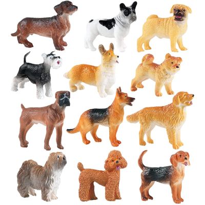 Alasum 12Pcs Realistic Puppy Figurines Adorable Resin Dog Models for Birthday Parties Educational and Home Decorations