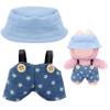 15cm-17cm Dolls Clothes with Adjustable Straps & Cute Hat for Girls, Summer Overalls Outfits Clothing Set for 17 CM Doll, Cute Fashion Ropa De for Have a Seat Doll Daily Wear-Blue view 1
