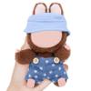15cm-17cm Dolls Clothes with Adjustable Straps & Cute Hat for Girls, Summer Overalls Outfits Clothing Set for 17 CM Doll, Cute Fashion Ropa De for Have a Seat Doll Daily Wear-Blue view 3