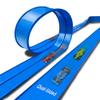15 Ft Flexible Race Track for Kids, Dual-Sided Car Tracks with 2 Lanes for Racing & 1 Wide Lane for Big Cars, Compatible with 1:64 Scale Model Cars, 4 Toy Cars Included, Easy Roll Up for Storage view 1