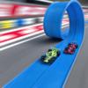15 Ft Flexible Race Track for Kids, Dual-Sided Car Tracks with 2 Lanes for Racing & 1 Wide Lane for Big Cars, Compatible with 1:64 Scale Model Cars, 4 Toy Cars Included, Easy Roll Up for Storage view 3