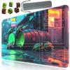 for MTG Playmat with Zone, 24 x 14 inches for TCG Mat with Storage Bag and 6 Dice, Card Game Mat with Stitched Edges, for Commander Board Game Pad Desk Pad, Turtle in The Sewer Pattern view 1