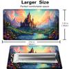 for MTG Playmat with Zone, 24 x 14 inches for TCG Mat with Storage Bag and 6 Dice, Card Game Mat with Stitched Edges, for Commander Board Game Pad Desk Pad, Castle at Sunset Pattern view 3
