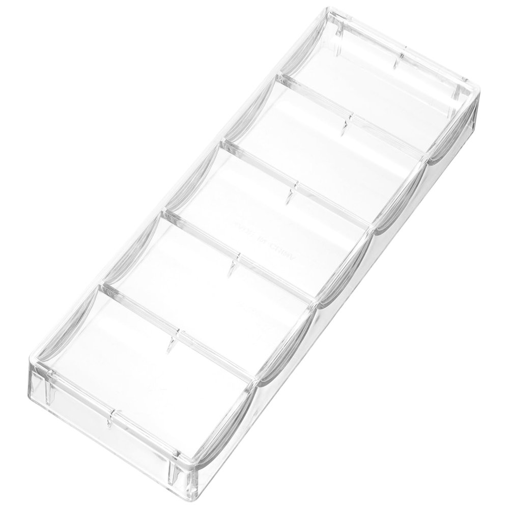 Hohopeti 5-Grid Poker Chip Holder Tray Reusable Acrylic Storage Box for Home and Professional Use Convenient Chip Organizer for Poker Games and Storage Accessories