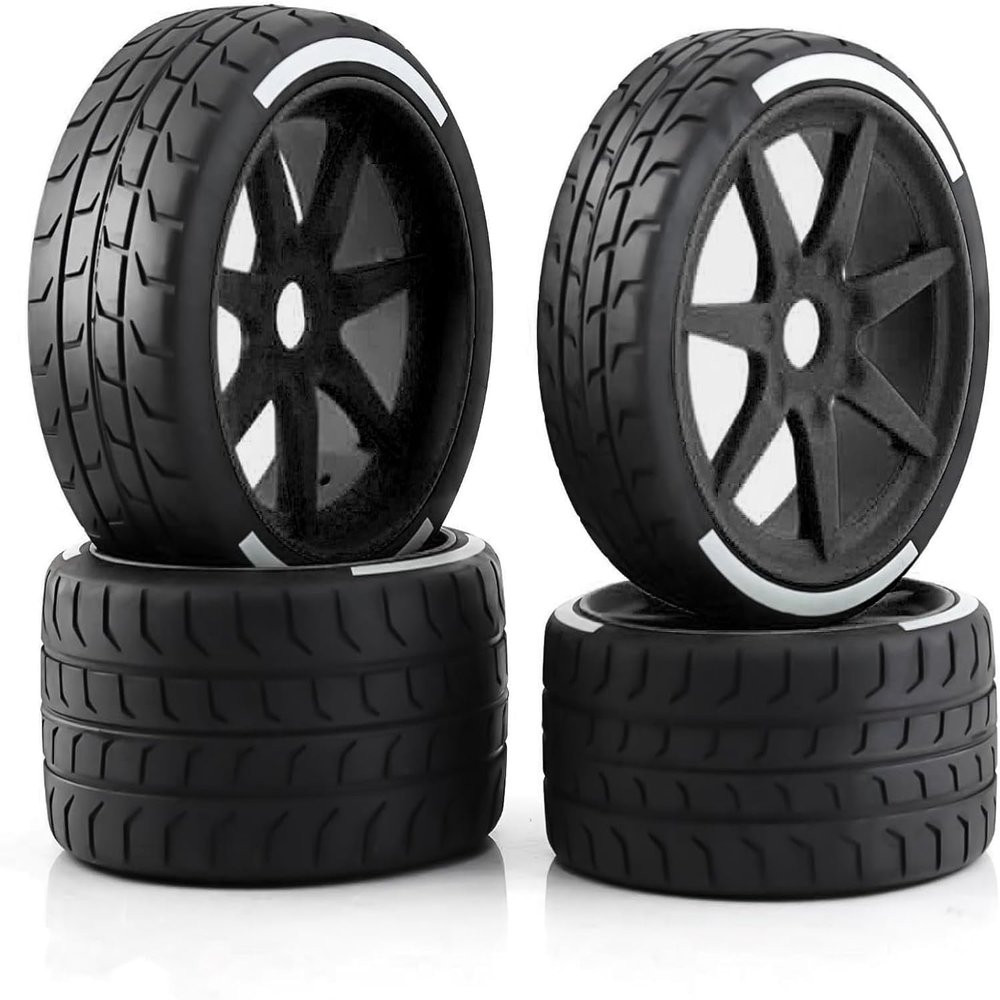 4pcs Remote Control Tires 53/108 43/102mm 17mm Wheel Hex Replacement for ARMA 1/7 felony model GT Remote Control Car Upgrade Parts (Black)