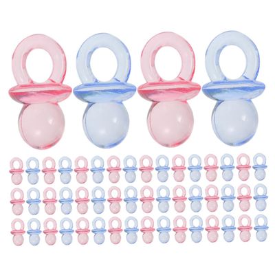 200pcs Mini Pacifiers: Baby Shower Party Acrylic Table Scatter Decorations Gender Reveal Supplies Cute Pacifiers Baby Shower Favors for Boys Girls