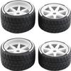 4pcs Remote Control Tires 53/108 43/102mm 17mm Wheel Hex Replacement for ARMA 1/7 felony model GT Remote Control Car Upgrade Parts (White) view 1