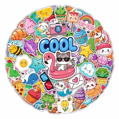 100PCS Cute Stickers for Water Bottle  Kawaii Sticker Pack - Cute Decals, Party Favors