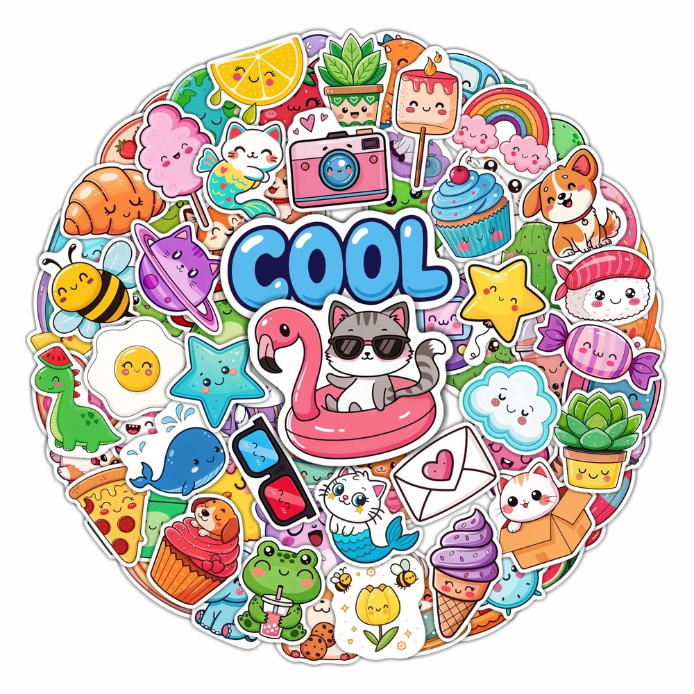 100PCS Cute Stickers for Water Bottle  Kawaii Sticker Pack - Cute Decals, Party Favors