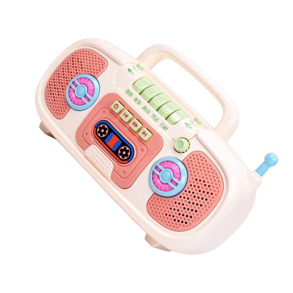 PERSELOSO 1PC Early Education Story Machine with Light and Recorder for Jokes Songs Stories Development White
