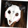 Abaodam Halloween Goat Skull Mask Lifelike Decorative Prop for Cosplay Costume Parties Easy to Wear Breathable Design for Masquerade Music Festivals view 3
