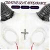 Abaodam Halloween Goat Skull Mask Lifelike Decorative Prop for Cosplay Costume Parties Easy to Wear Breathable Design for Masquerade Music Festivals view 4