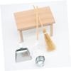 COSMEVIVI 1 Set Dollhouse Miniature Cleaning Kit with Mini Mop Dustpan and Broom Realistic and Tools for Mini House Decoration for Creative Play and Collectors view 3