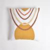 18 x 18 in. Boho Cotton Pillow Cover with Embroidery White & Gold view 1