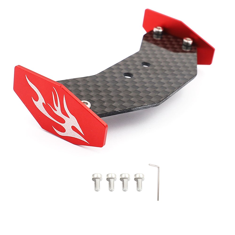 HOPLEX RC Rear Wing Carbon Fiber RC Tail Wing for Losi 1/24 Micro-B 2WD Buggy RC Car Upgrade Parts (Red)