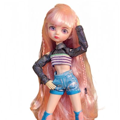 1/6 bjd Doll,Painted,30cm, with Interchangeable Eyes, Girl Doll, for a Girl (Red)