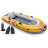 INTEX 66313EP Challenger 3 Inflatable Boat Set: Includes Deluxe 54in Aluminum Oars and High-Output Pump  Triple Air Chambers  Welded Oar Locks  3-Person  660lb Weight Capacity view 1