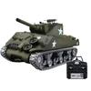 rcxperts 1:16 RC Tank, Sherman M4A3 US Army Tank, 2.4Ghz RTR RC Military Model That Shoots BBS and Water Bombs, Military Toys with Smoke, Lights, Sound, and Recoil for Adults - Pro Edition view 2