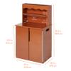 Back2School Express Chef's Station Kids Wooden Pretend Kitchen Cupboard, Wooden Playset, Dark Walnut view 2