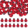 120pcs Mini Resin Ladybugs, Cute Miniature Resin Ladybug Tiny Figures Miniature Animals for Micro Landscape Garden Dollhouse Decor view 1