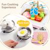 Kinder King Wooden Kids Play Kitchen, Toy Kitchen Playset for Toddler, Play Kitchen Set w/Blackboard, Transparent Coloring Board, Pretend Dishwasher, Oven, Ice Maker, Gift for Boys Girls Age 3+, Pink view 4