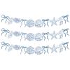3 PACK Summer Banner Seashells Decor Party Decorations Party Supplies Birthday Decorations Blue Bow Starfish The Sea Summer Birthday Wedding Bachelorette Under Paper Hanging Banner for Baby Showre view 1