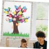 Hoement 1Set DIY Story Tree Felt Board Decor for Preschool Wall Decorations with Flower and Butterfly Interactive Storytelling Props for Classroom and Nursery view 4