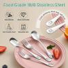 10 Pieces Stainless Steel Toddler Utensils Set - Food Grade Kids Silverware Set Children Safe Small Forks and Spoons Mirror Polished Sturdy and Durable Dishwasher Safe view 4