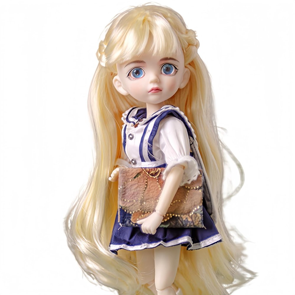 1/6 bjd Doll,Painted,30cm, with Interchangeable Eyes, Girl Doll, for a Girl (Gold)