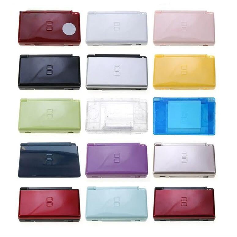 Full Set Housing Shell Case with Button Kit Plastic Screen Cover Screw Rubber Feet Cover for DS Lite NDSL Console (Purple)
