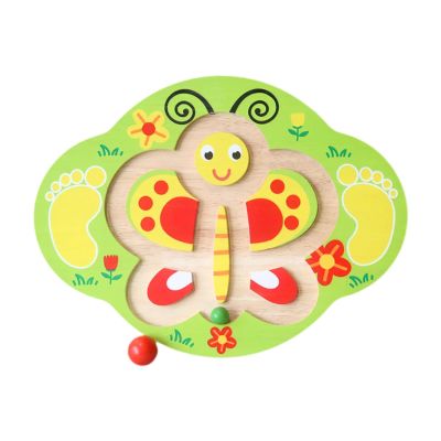 KiBcsLic Kids Wooden Balance Board Core Training Toy Sensory Wobble Board for Gym Fitness Home, Butterfly