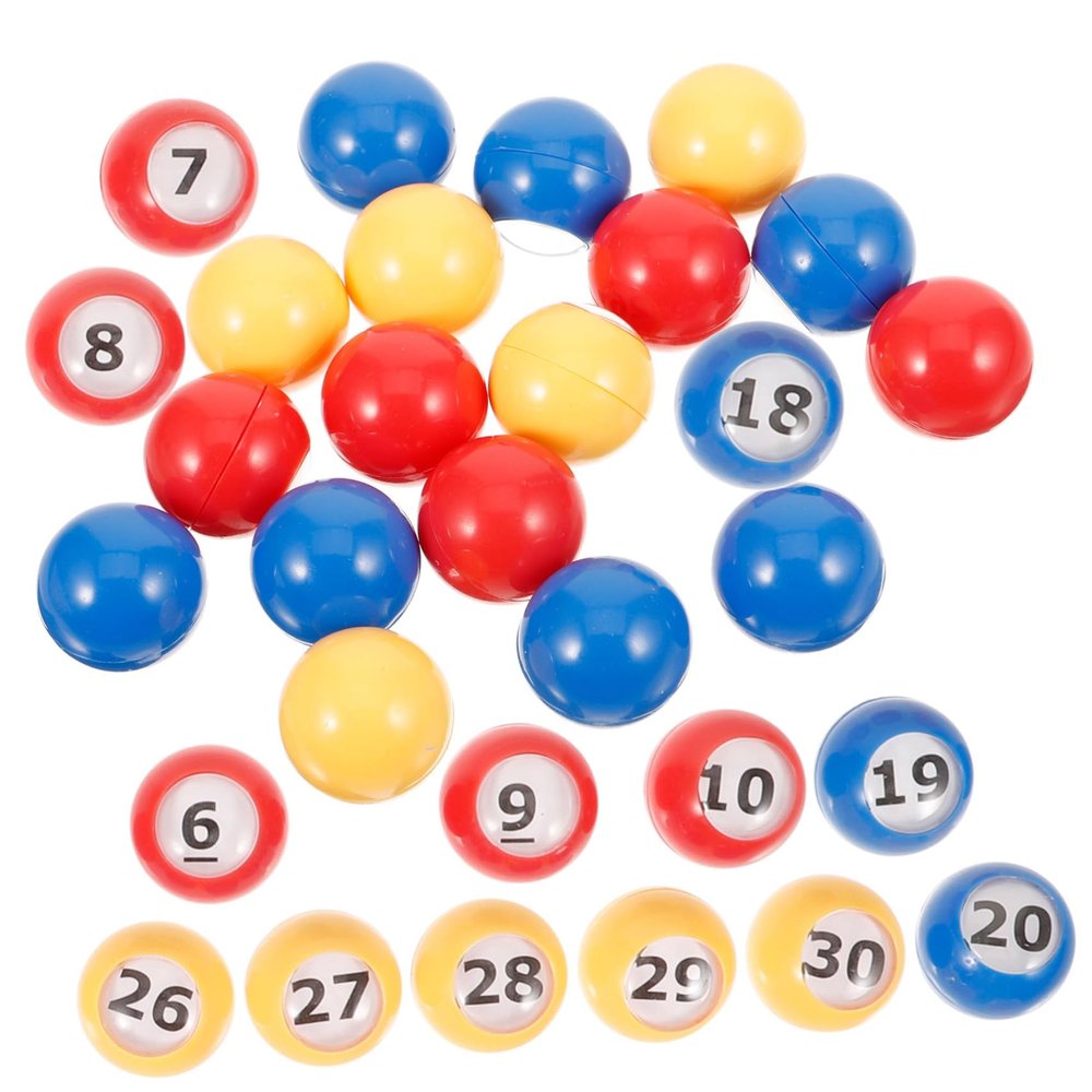 BRIGHTFUFU 30pcs Colorful Bingo Balls Replacement for Party Games Fun Raffle Drawing Balls for Home Activities and Events Numbered Plastic