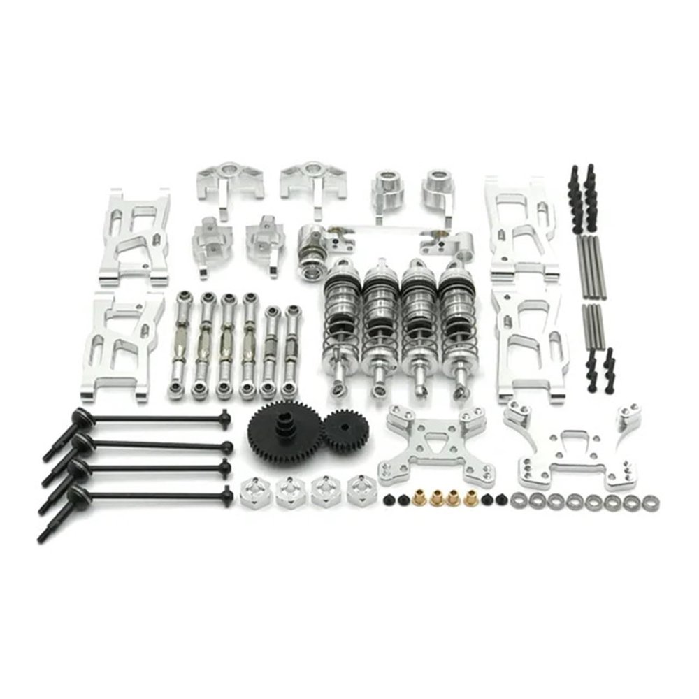 WWJYJKUK Metal Upgrade Retrofit 44T 27T Gear Drive Shaft 14 Pack for wltoys 144010 144001 144002 124017 124019 RC Car Parts(Silver)