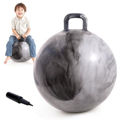 EVERICH TOY Hopper Ball for Kids, 20In Ride On Bouncy Balls with Handle, Grey Clouds Girls Boys Toys for Indoor Outdoor Active Play, Beat Inflatable Christmas Boys Girls Gifts for 7 8 9 10 11 12 Yr
