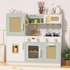 Babytronic Wooden Kitchen Playset for Kids, Pink Pretend Play Kitchen with Lights & Sounds, Retro Style Toy Kitchen for Toddlers Ages 3+, Wooden Play Kitchen Set with Realistic Design (Green) view 1