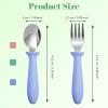 12 Pieces Toddler Utensils, Toddler Forks and Spoons, Kids Silverware Set with Plastic Handle Stainless Steel Silverware, Dishwasher Safe view 3