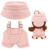 15cm-17cm Dolls Clothes with Adjustable Straps & Cute Hat for Girls, Summer Overalls Outfits Clothing Set for 17 CM Doll, Cute Fashion Ropa De for Have a Seat Doll Daily Wear-Pink view 1