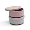 2-Pack Baby Bowls with Suction - Silicone Bowl with Lid, Non-Slip Suction Bowls for Baby, Feeding Bowl for Baby Led Weaning - Dishwasher Safe, Toddler Bowls for High Chair & Travel (Pink+Grey) view 1