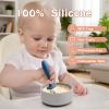 2-Pack Baby Bowls with Suction - Silicone Bowl with Lid, Non-Slip Suction Bowls for Baby, Feeding Bowl for Baby Led Weaning - Dishwasher Safe, Toddler Bowls for High Chair & Travel (Pink+Grey) view 3