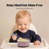 2-Pack Baby Bowls with Suction - Silicone Bowl with Lid, Non-Slip Suction Bowls for Baby, Feeding Bowl for Baby Led Weaning - Dishwasher Safe, Toddler Bowls for High Chair & Travel (Pink+Grey) view 4