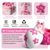 3D Printed Dragon Egg with 5.7 Inch Articulated Cherry Blossom Dragon Inside - Mystical Dragon Decor, Poseable Dragon Toy, Unique Cute Desk Decor for Collectors and Kids (Pink (Glows in The Dark)) view 3