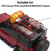 1/10 RC Crawler Accessories, daitoku RC Crawler Car Roof Decoration Storage Box Luggage Net Fuel Box Shovel Fire Extinguisher Recovery Board for 1/10 Traxxas TRX4 Axial SCX10 90046 - Style A (Red) view 4