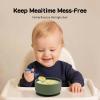 2-Pack Baby Bowls with Suction - Silicone Bowl with Lid, Non-Slip Suction Bowls for Baby, Feeding Bowl for Baby Led Weaning - Dishwasher Safe, Toddler Bowls for High Chair & Travel (Green+Dark Blue) view 4