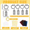 32 Sets Back to School Apple Pencil Suncatchers Craft Kit DIY Window Stained Glass Effect First Day of School Paper Craft Home Classroom Decoration Kid Birthday Gift Creative Art Project Activity Game view 2