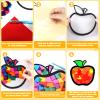 32 Sets Back to School Apple Pencil Suncatchers Craft Kit DIY Window Stained Glass Effect First Day of School Paper Craft Home Classroom Decoration Kid Birthday Gift Creative Art Project Activity Game view 3