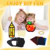 32 Sets Back to School Apple Pencil Suncatchers Craft Kit DIY Window Stained Glass Effect First Day of School Paper Craft Home Classroom Decoration Kid Birthday Gift Creative Art Project Activity Game view 4
