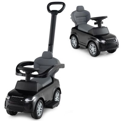 HONEY JOY Ride On Push Car for Toddlers, Licensed Land Rover Ride On Sliding Car w/Handle & Handrails, Music & Lights, Under Seat Storage, No Batteries, Kids Ride On Toys for Boys and Girls (Black)
